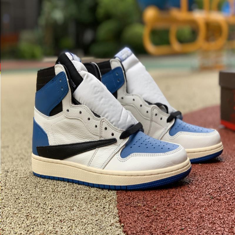 

Mens Shoes luxurys High Scotts designers Fragment Jumpman 1 Leather OG SP Military Blue Sneakers Basketball 1S x Sports Travis With Box Fplu, Black