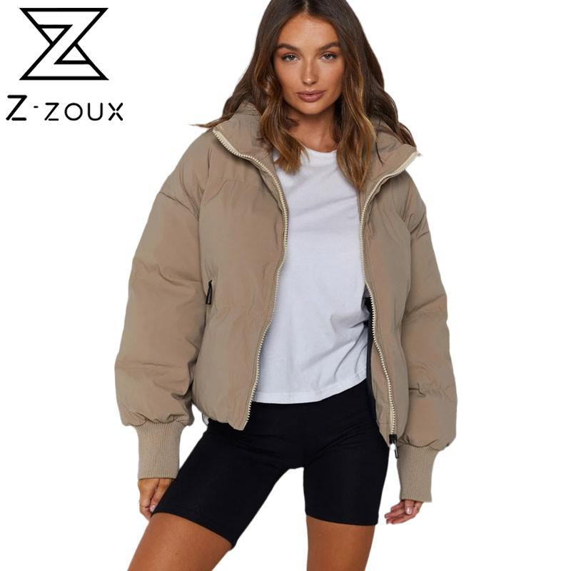 

Women Parka Winter Outwear Jacket Coat Cotton Padded Coats Short Warm Thickened Jackets Tops 210524, Khaki