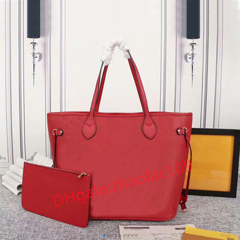 

Fashion Tote Women Handbag Ladies Designer Cowhide Embossing Composite Lady Clutch Bag Shoulder Female Wallet Bags 2-piece set, Dustproof bag