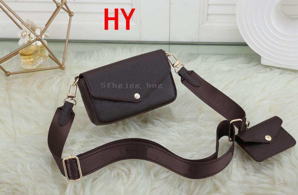 

2pcs/set Women Shoulder bags Handbags coin purse Lady cross body Messenger bag Card holder wallet, Brown flower letter 2