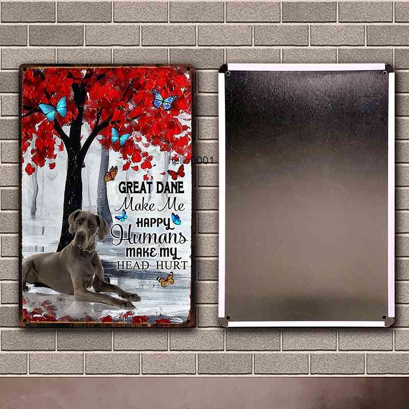 

Kelly66 Pet The Great Dane Dog Restroom You Are My Sunshine Tin Metal Sign Home Pub Bar Decor Painting 20*30 CM Size Dy214