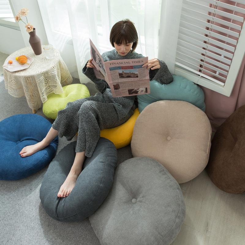 

Cushion/Decorative Pillow Round Futon Cushion Solid Color Queen Tatami Pad Thicken Cotton Core Seat Cushions Soft Office Chair Home Decor Pi