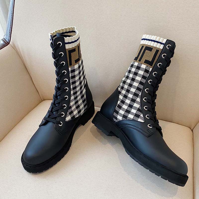 

Inter Milan 2021 Winter Fashion Elastic Stockings Ankle Boots Non-slip Rubber Outsole Heel Height 3cm Vintage Fur Designer Bridal Shoe Plus Size Red Bottoms, #1