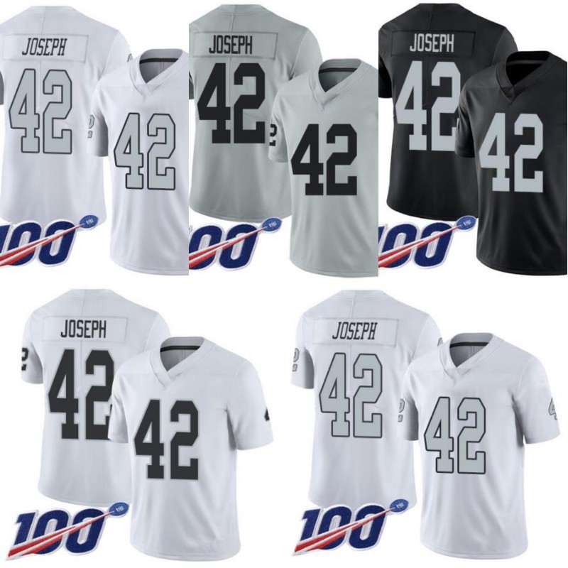 

Las Vegas Raiders Men #42 Karl Joseph Women Youth 100th Jersey, Black;red