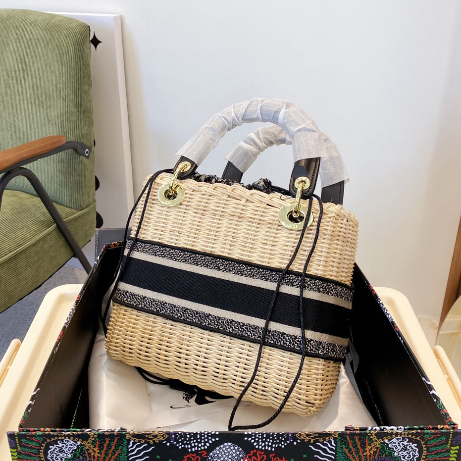 

2022 women designer handbags purse classic small straw tote bags fashion womens luxury shoulder bag crossbody handbag Princess bucket bag, Box