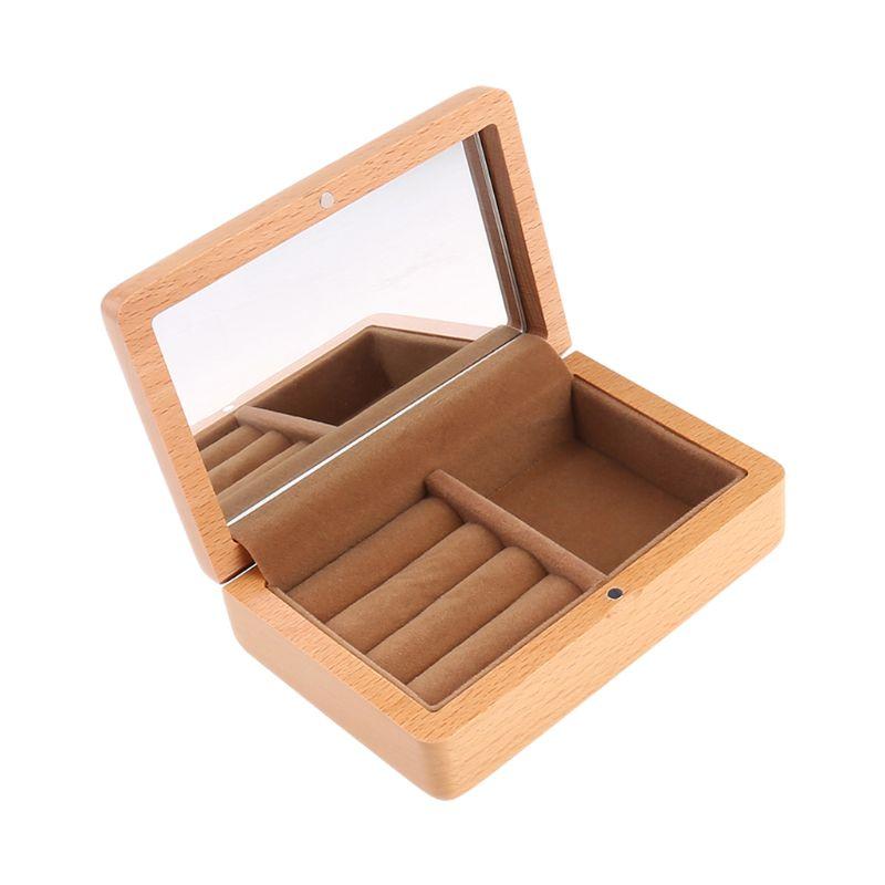 

Jewelry Pouches, Bags Rectangle Shaped Wood Ring Box Portable Holder Engagement H05D, Pink;blue