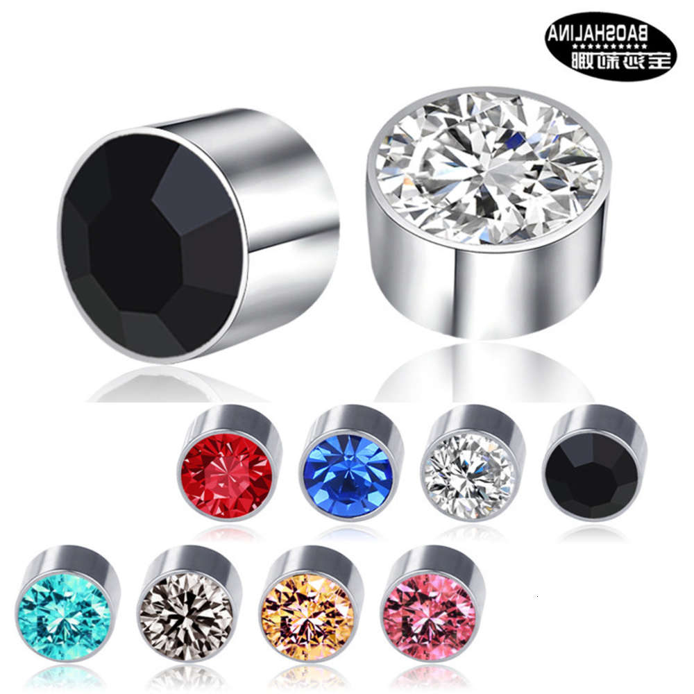 

earrings stainless steel health care magnet, color drill, no ear hole earrings, strong magnetic absorption, ferromagnetic fashion,, Golden