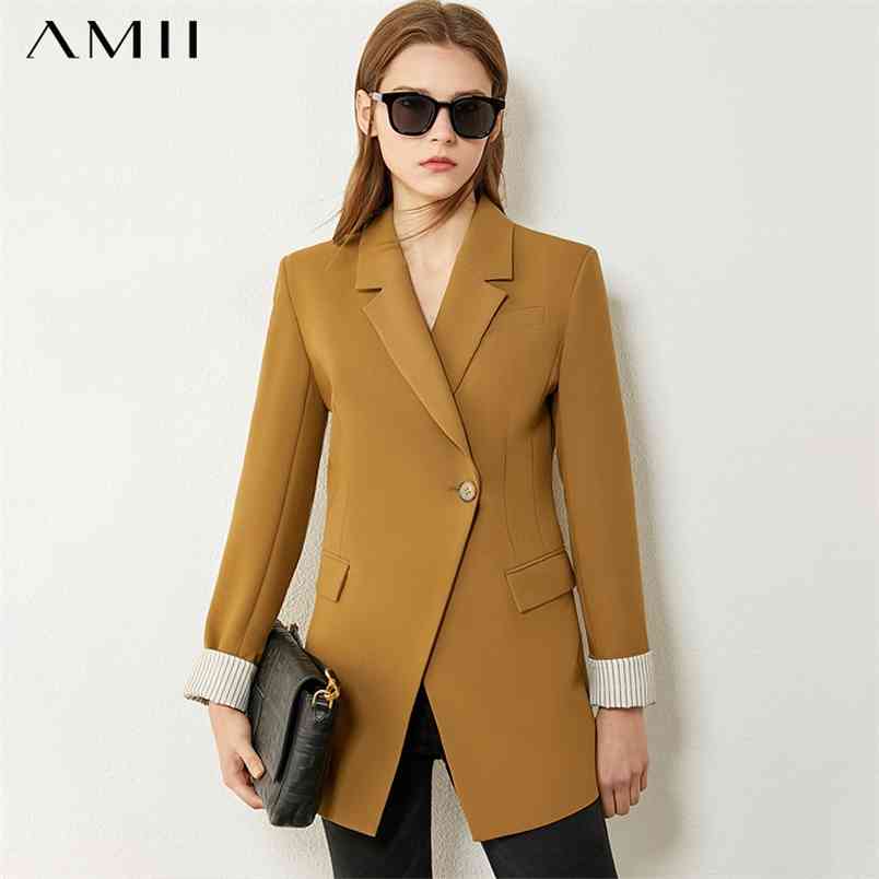 

Minimalism Autumn Winter Woman Suit Fashion Lapel Solid OLsytle Coat Causal Women's Jacket Tops 12070380 210527, Black