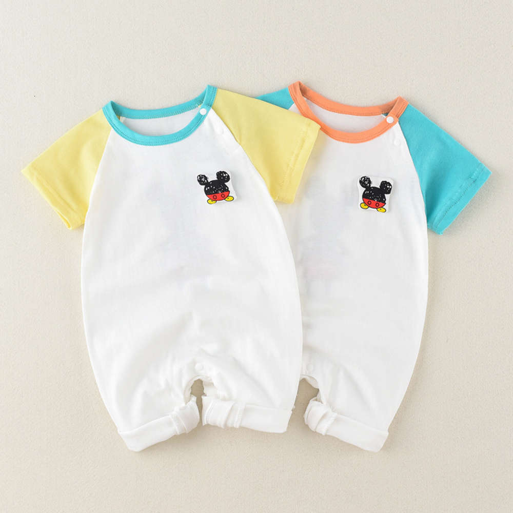 

Net red baby clothes summer thin super foreign style climbing suit one piece, White