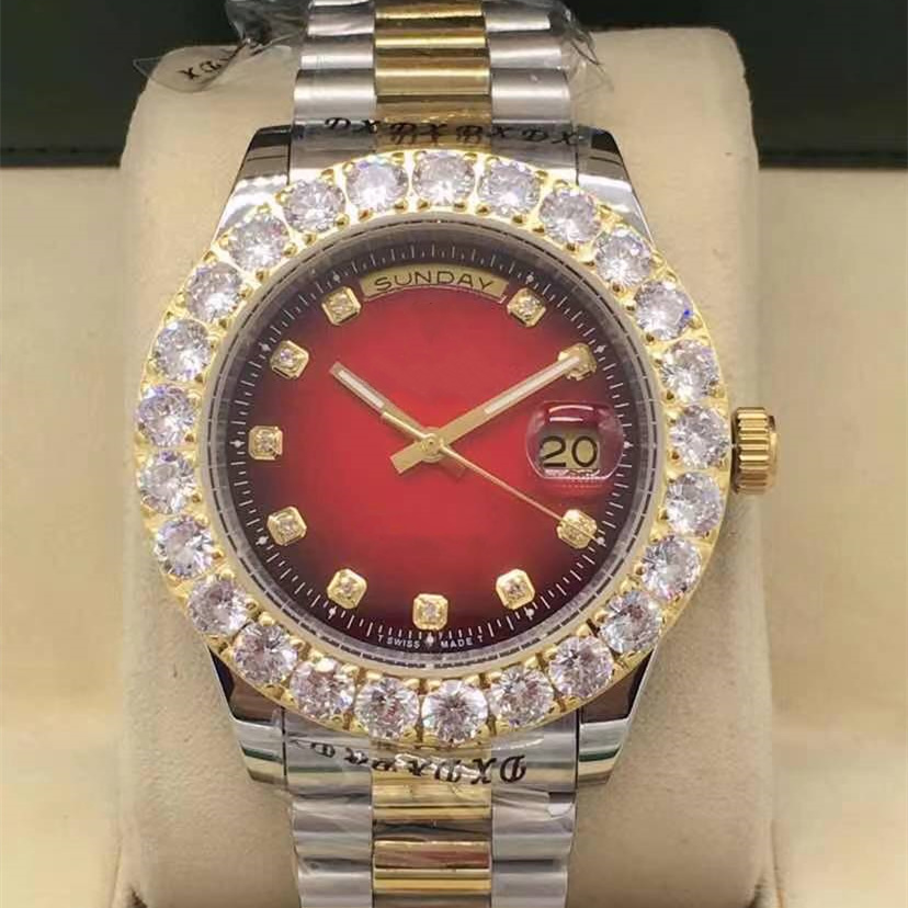 

Fashion full automatic mechanical watch size 44mm beautiful diamond beaded sapphire mirror waterproof function men like a gift