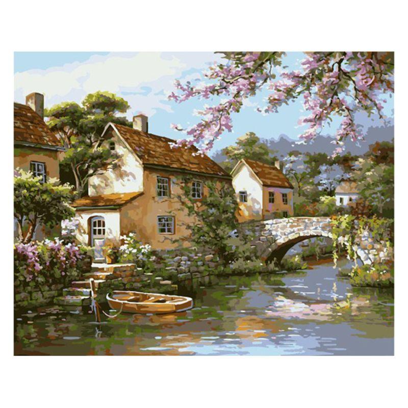 

Paintings Q1JA Paint By Numbers Kits Canvas DIY Home Decoration For Adults And Kids Without Frame 16 X 20 Inch-Landscape
