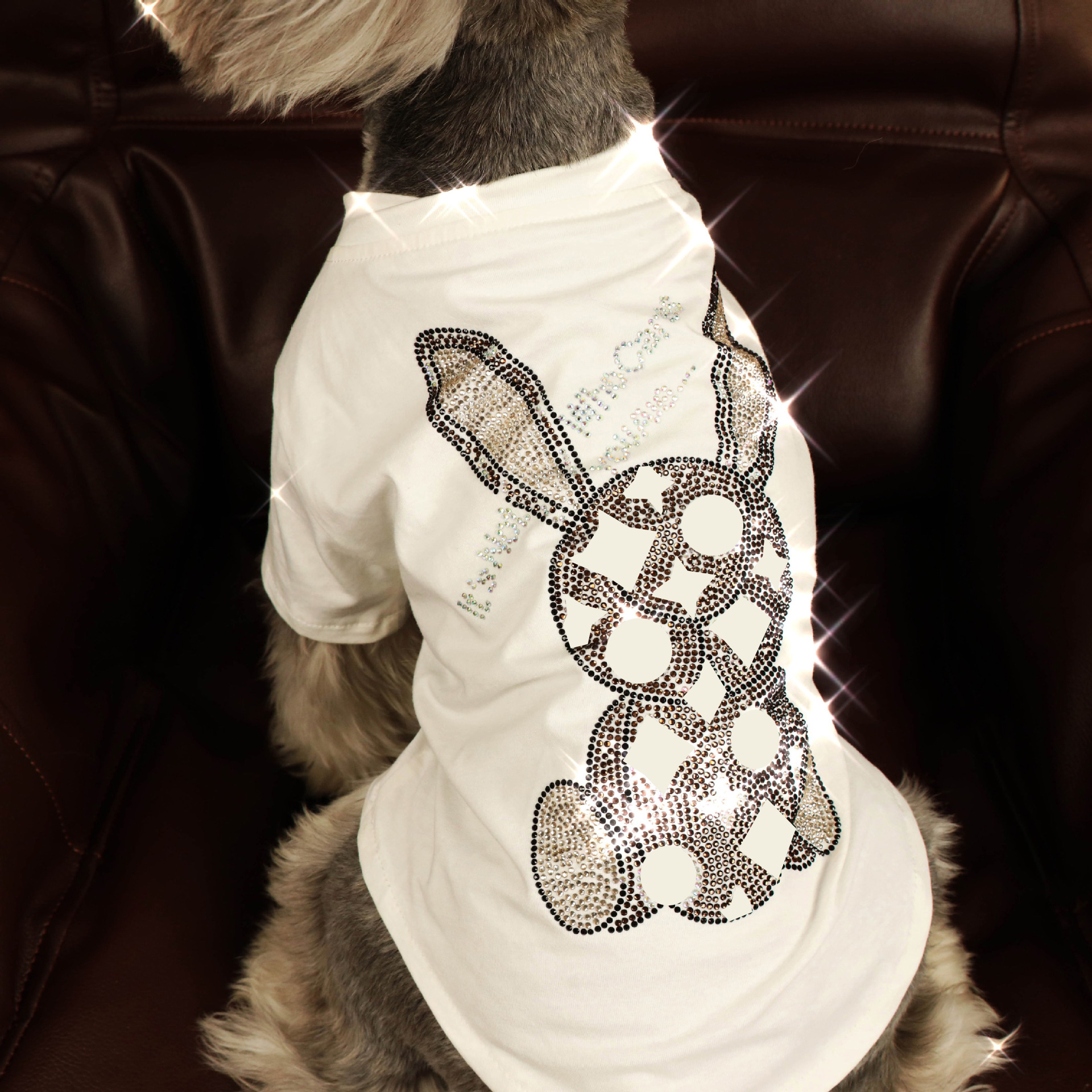 

Rhinestone Pet T Shirt Sweat Shirts Cartoon Printed Pets Vest Dog Apparel Summer Thin Schnauzer Puppy Clothes