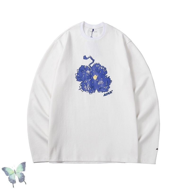

Ader Error Long Sleeve T Shirt Men Women Embroidered Adererror T-shirt Full Sleeve C0401, White
