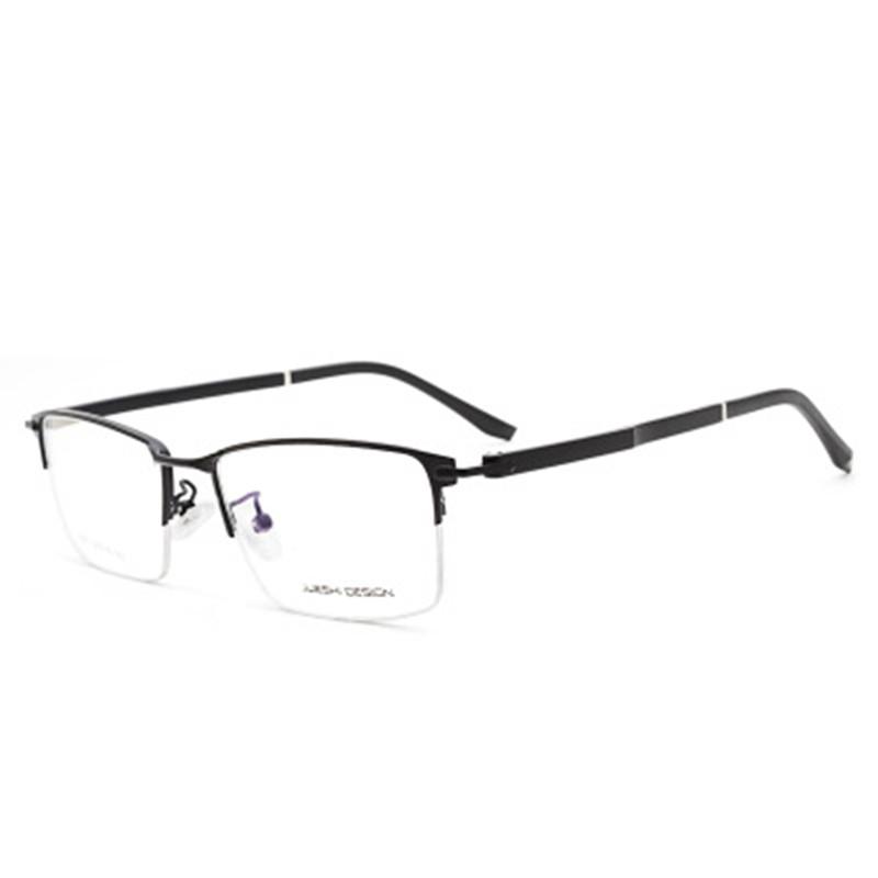 

Fashion Sunglasses Frames OEYEYEO Metal Half Frame Spectacles Men's Simple Business Optical Flexible TR Mirror Leg Eyeglasses G3005