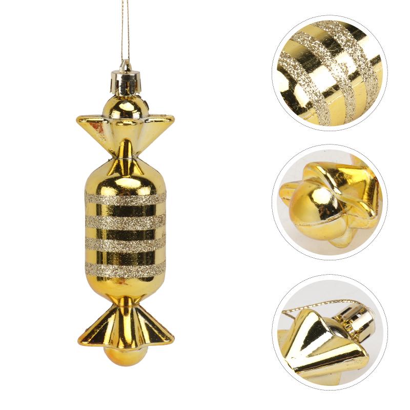 

Gift Wrap 18pcs Candy Shaped Christmas Ornaments Scene Decors For Home Store Street