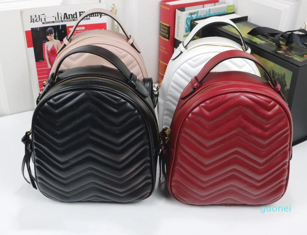 

School Bags Ladies small backpack wallet compact multi-color high quality fashion travel 22.5x26x11cm 2021, Red