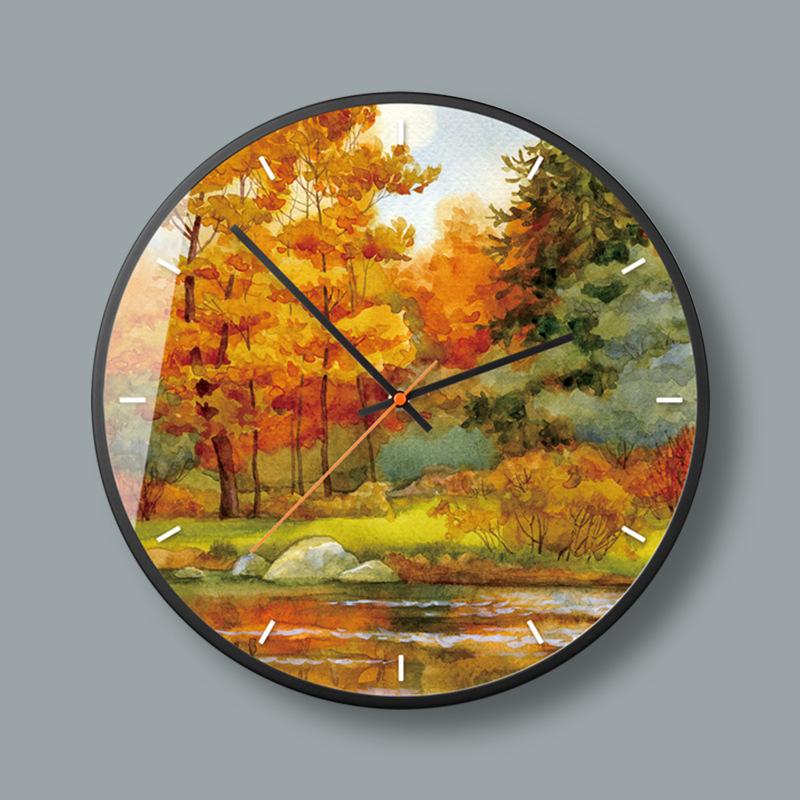 

Wall Clocks Oil Painting Style Hand Painted Creative Fashion Clock Bedroom Modern Minimalist High