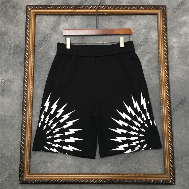 

2021 Summer mens Shorts designer Sweatpants Men Women paris geometry print short Fashion Pants casual cotton solid breeches, Black