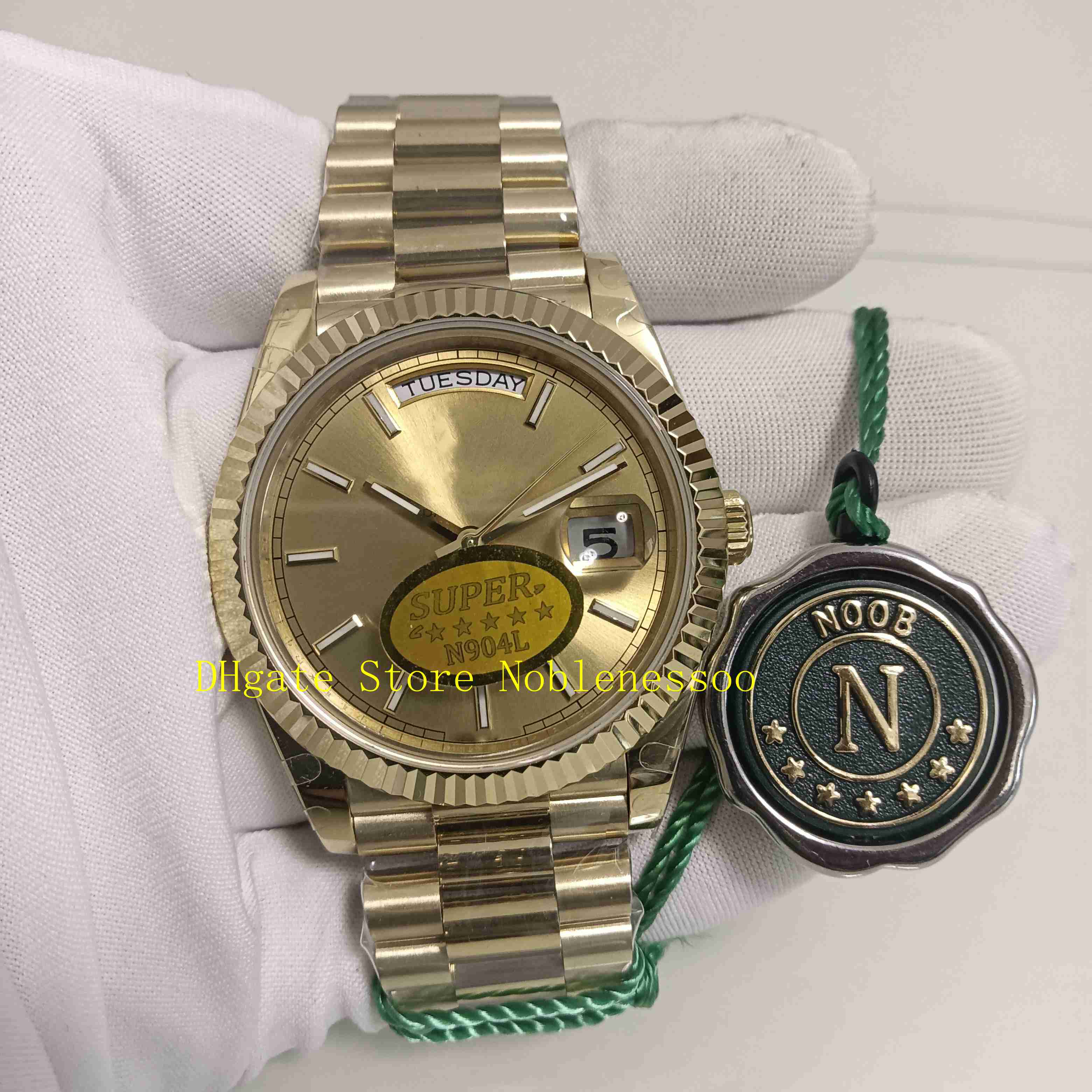 

13 Color Super N Factory 904L Cal.3255 Watch Men's 40mm Yellow Gold Champagne Stick Dial 228239 228238 228235 228206 Everose President NoobF Mens Watches, 02