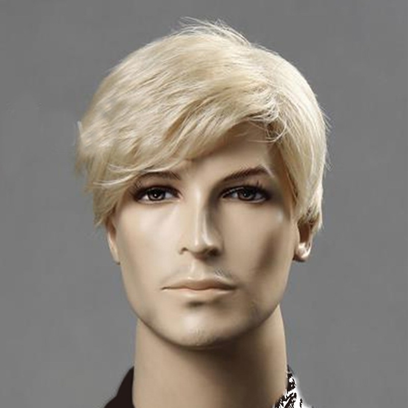 

fluffy men's wigs Golden fashion chemical fiber headgear, Picture color