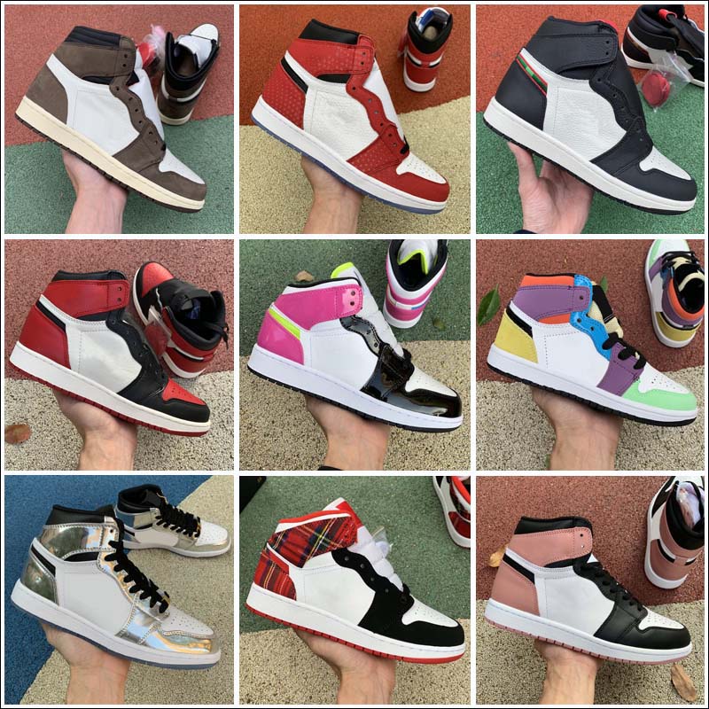 

Outdoor Shoes Jumpman 1 1s OG High Pine Green Black Court Purple Royal Bred Toe NC Obsidian UNC game Outdoors Sneakers trainers, As shown 20