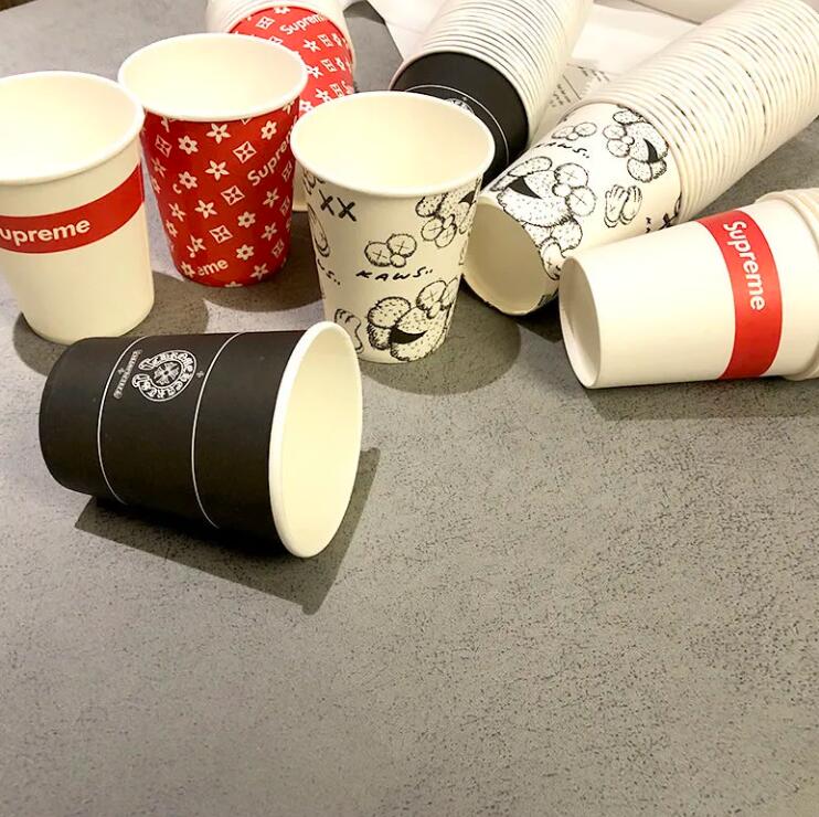 

100pcs Unisex Men Women Paper Disposable Cups Straws Happy Double Cup Tableware Using Cup Letter Print Pattern Decoration Disposable Kitchen Supplies