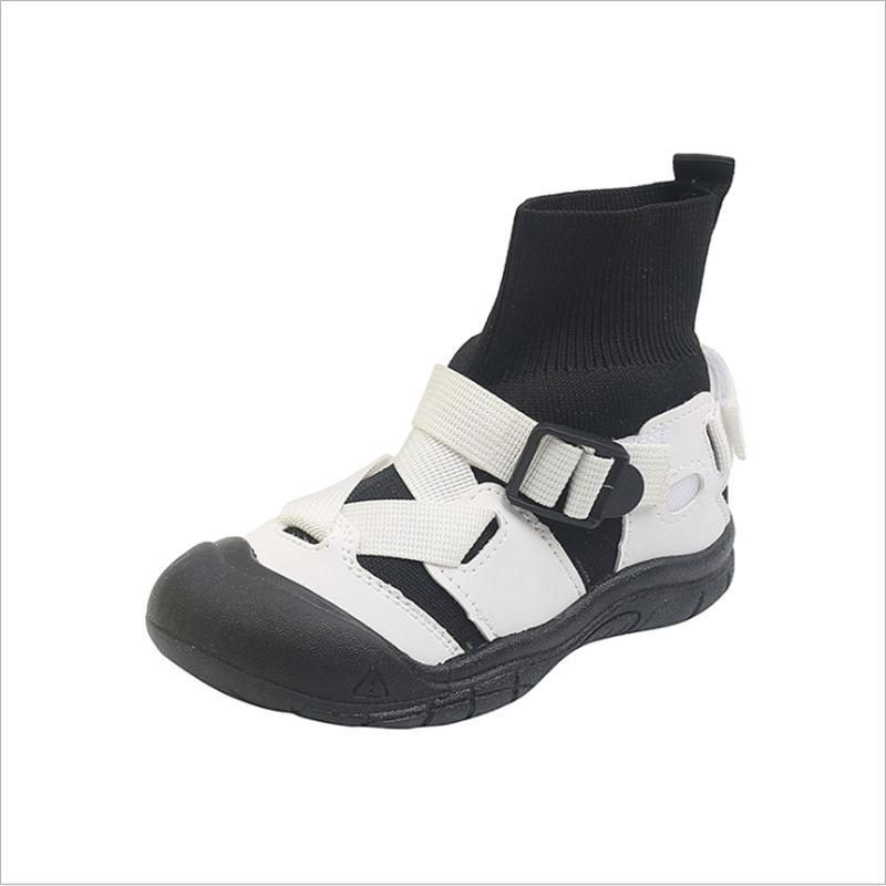 

Boots 2021 Autumn Children Shoes Knitted Breathable Girls Socks Buckle Fashion Kids Ankle, Black;grey