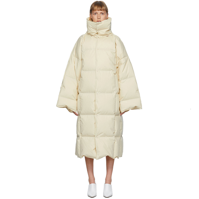 

downs 2021 Winter Women Loose Straight 90% Long White Duck Oversized Female Thick Warm Parkas Down er Jacket Coat, Black