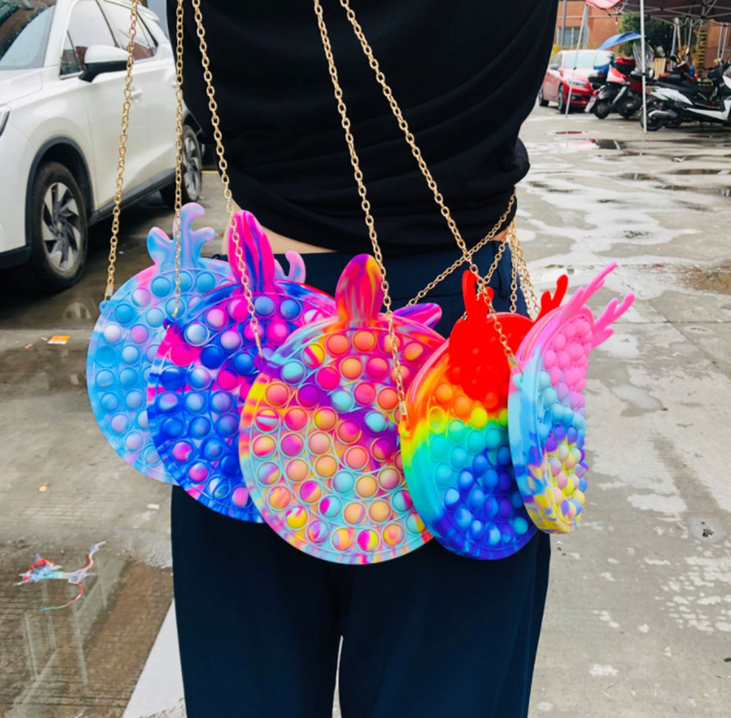 

Party Fidget Toys Sensory Fashion Makeup coin purse Bags Push Bubble Rainbow Anti Stress Educational Children And Adults Decompression Toy Girl gift