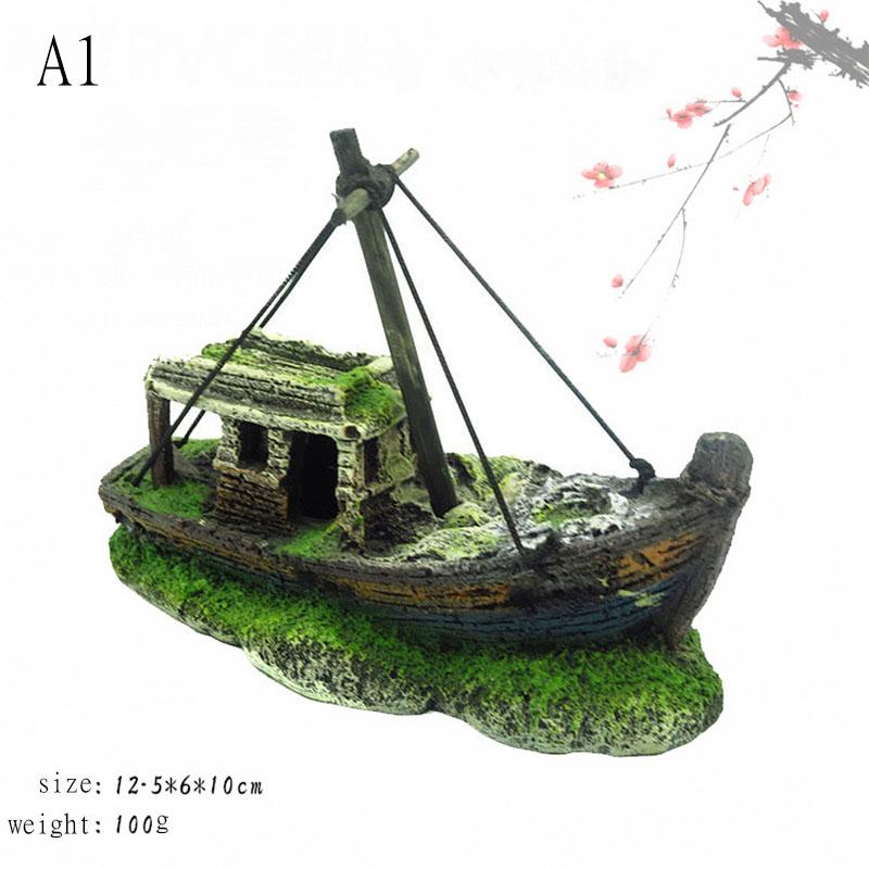 

Decorations 1Pcs Aquarium Fish Tank Landscape Ship Decor Accessories Decoration
