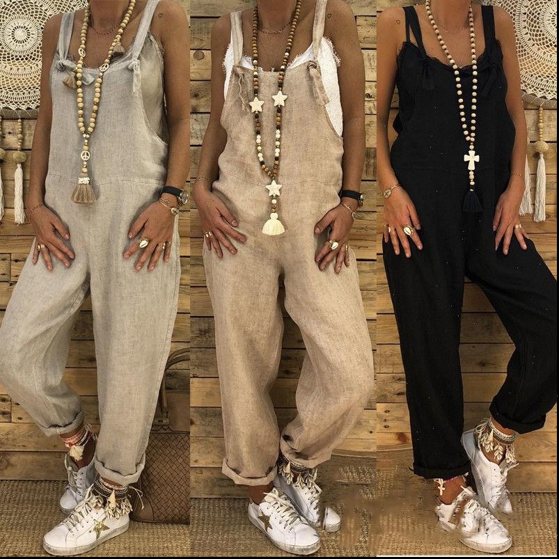 

fashion women capri clothes casual loose pants pure color chic strap harem trousers overalls lot drop, Black;white