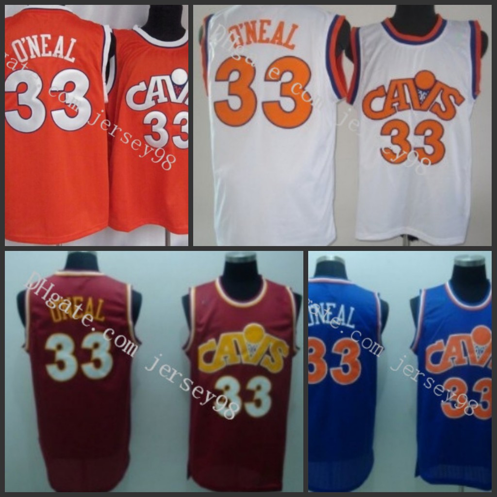

ClevelandCavaliersmen #33Shaquille O'neal Cav retro BasketballJersey, Black
