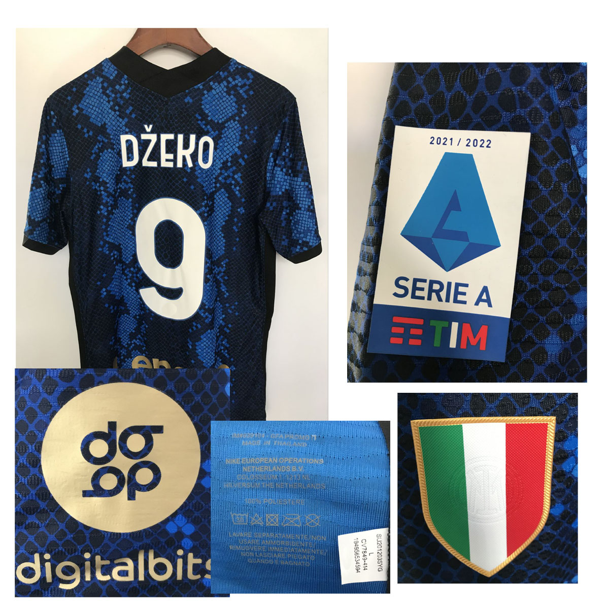 

2021-2022 Match Worn Player Issue Dezko maillot Jersey Lautaro Calhanoglu Barella Vidal De Vrij American College Football Wear, Serie a home player version