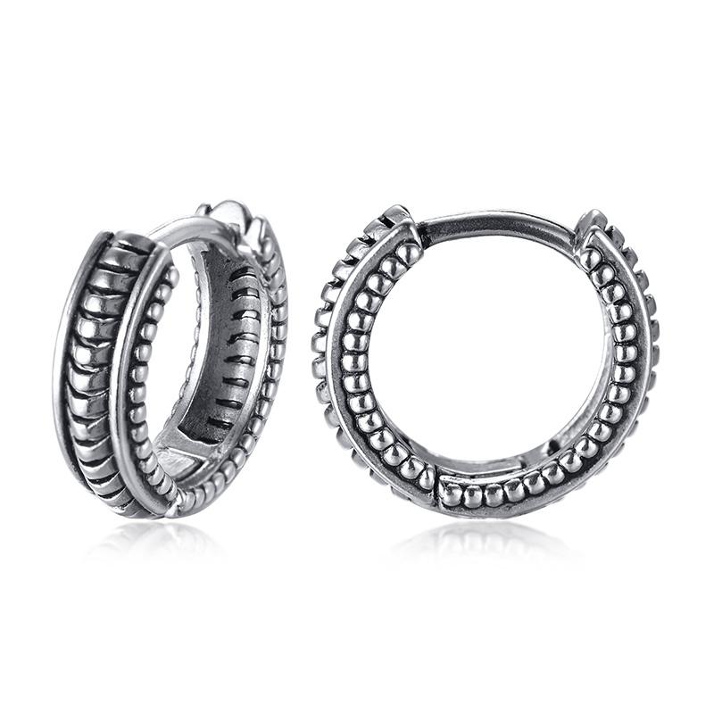 

Hoop & Huggie 2021 Titanium Steel Earrings Stainless Twist Retro Color Simple Old Hip-hop Style Fashion For Men
