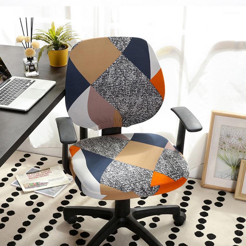

Chair Covers Split Office Cover Computer Elastic Stool Thicken Solid Color Armchair Seat Case Universal Anti-dust