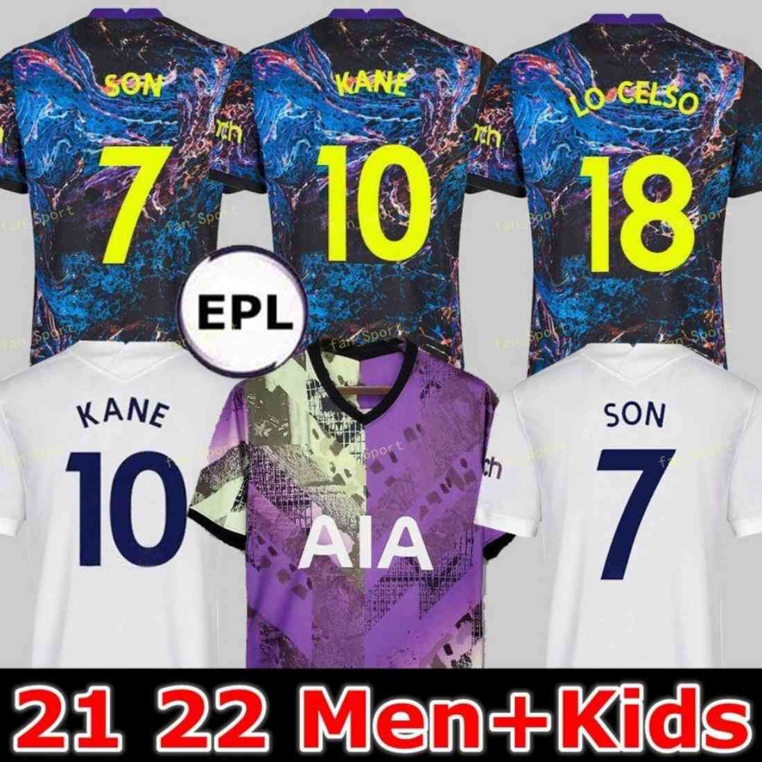 

Men + KIDS 21 22 KANE SON BERGWIJN NDOMBELE Soccer Jerseys 2021 2022 Tottenham DELE jersey Football shirt LO CELSO Morgan BALE LAMELA LUCAS 4TH HØjbjerg AWAY Loris, Adult third+patch1