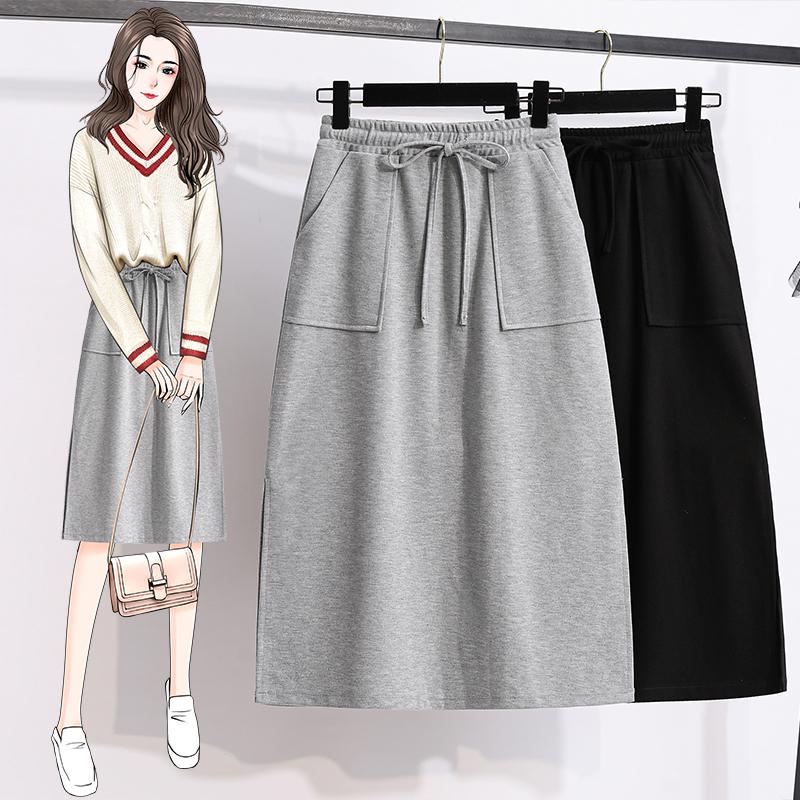 

Skirts Knitted Black Long Plus Size Oversized 5Xl Large Korean Fashion High-Waisted Vintage Summer Women'S Clothing Skirt Vetement 2021