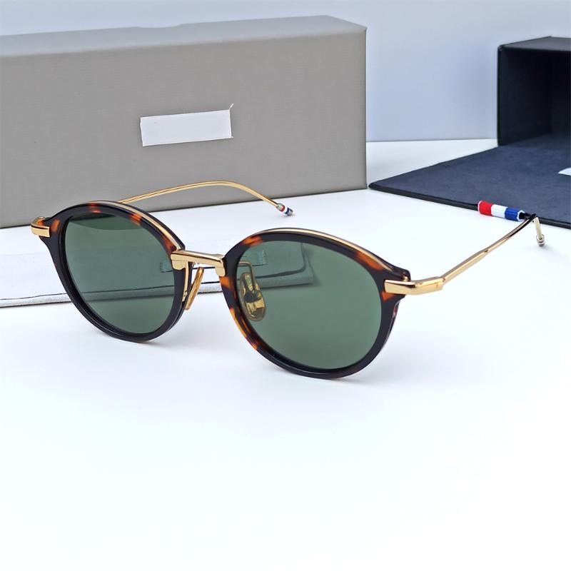 

Sunglasses Thom Brand Design Classic Round Titanium Alloy UV Protection TB011 Men Women Sun Glasses With Original Box Eyeglasses