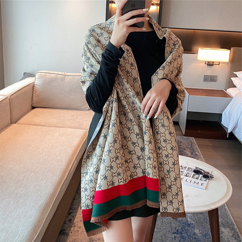 

Fashion Winter Cashmere Scarf Thick Blanket Women Scarves Warm Shawls Wraps Bufanda Ladies Pashmina Hijab Long Echarpe 180x65cm, Blue;gray