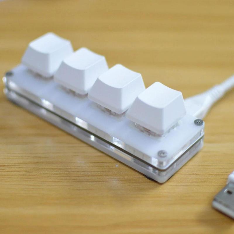 

Keyboards Portable Mini 4 Keysfunction Keyboard Programmable Keys Copy And Paste DIY Shortcut Mechanical Gaming