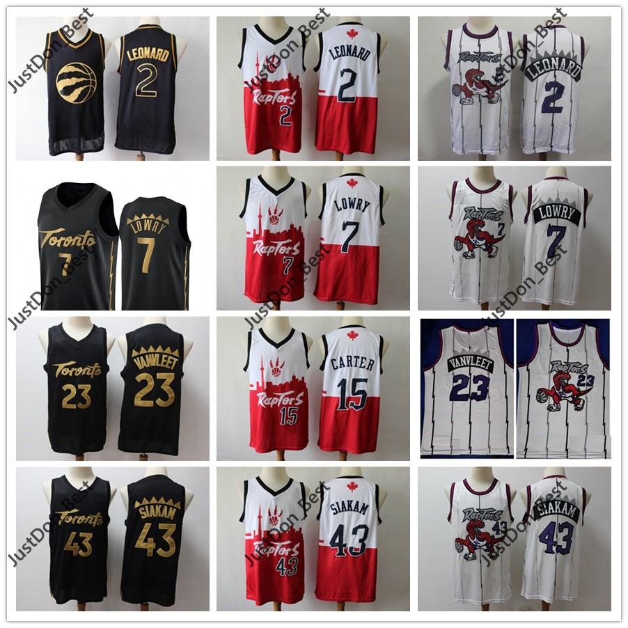 

Mens Toronto Raptors Jersey Authentic Stitched Pascal 43 Siakam Kyle 7 Lowry Fred 23 VanVleet Leonard 2 Basketball Shirts camisetas, Black;red