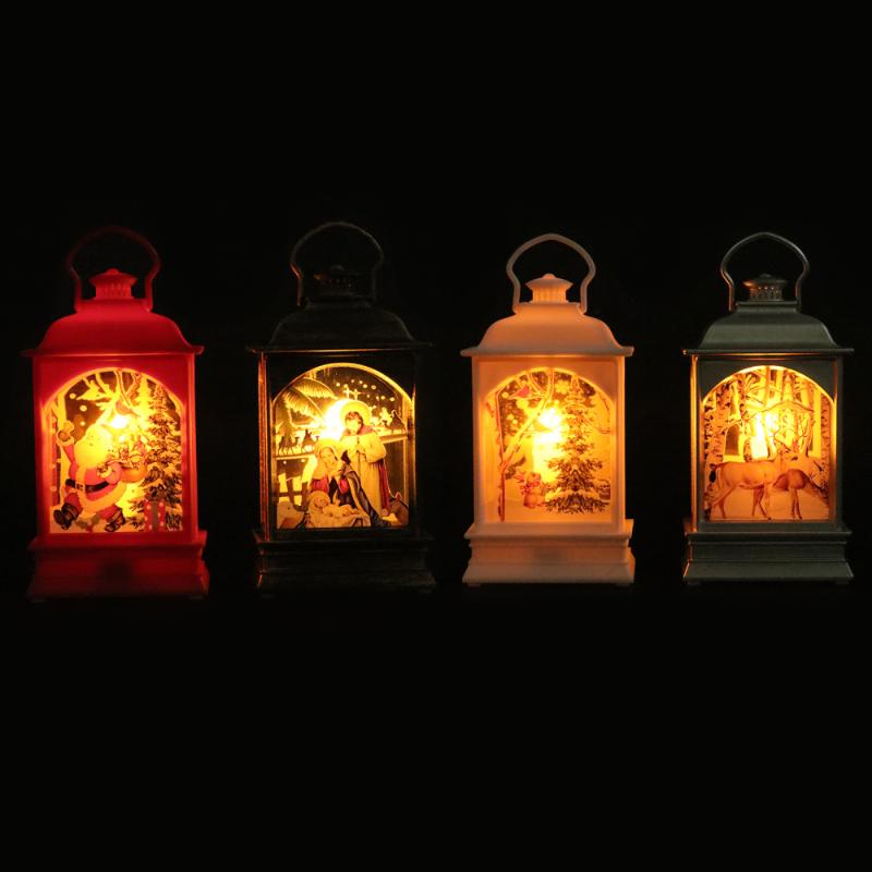 

Candle Holders 4pcs Christmas Decoration Lamp Xmas Home Kerosene Party Adornment