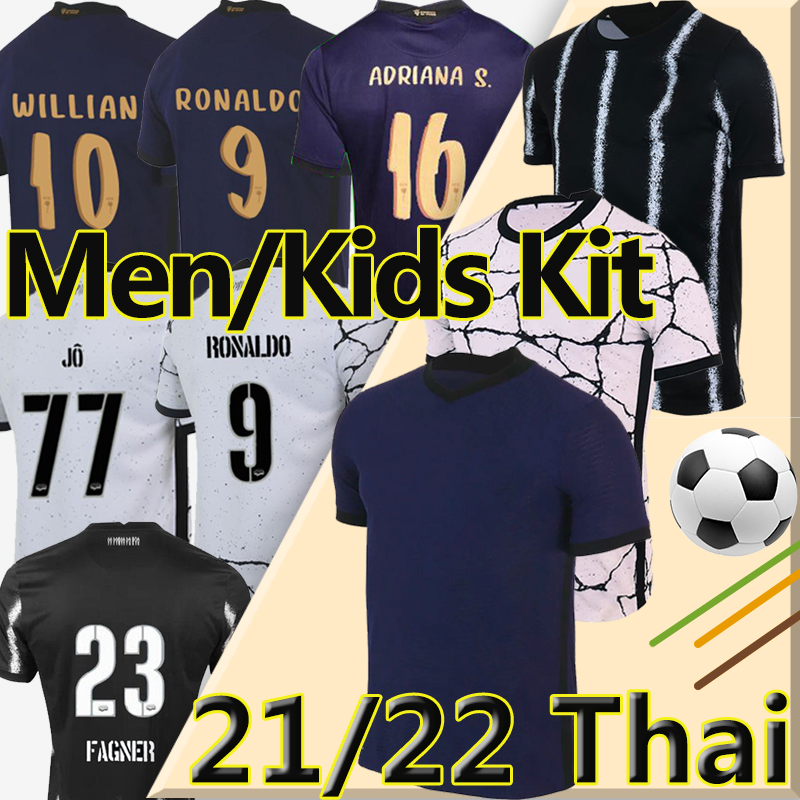 

Timão Soccer Jerseys 21 22 camisetas WILLIAN GABRIEL Balbuena luan CASSIO JADSON SENNA KAZIM FAGNER Augusto jo men+kids football shirts, 21-22 away kids
