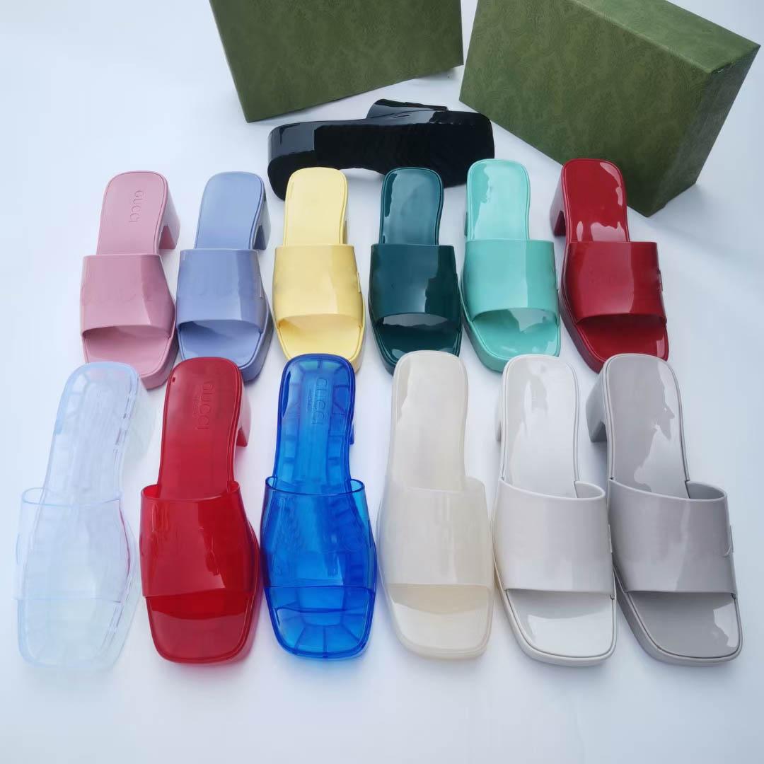 

2022 Paris Top Quality Wholesale Woman Slipper Designers Lady Sandals Summer Jelly Slide High Heel Slippers Luxurys Casual Shoes Womens Leather Alp, Black