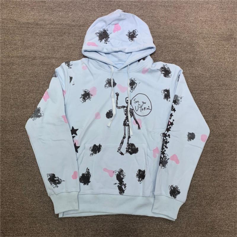 

Men's Hoodies & Sweatshirts 2021FW Travis ScoHoodie Men Women High Quality Skeleton Graffiti Print Terry Cloth Cactus Jack Pullovers, Black