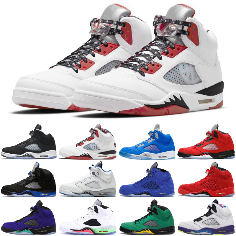 

men basketball shoes 5 5s Oreo Quai 54 Bluebird What The Fire Red Stealth Racer Blue mens trainers sports sneakers size 7-13 top, #26 top 3