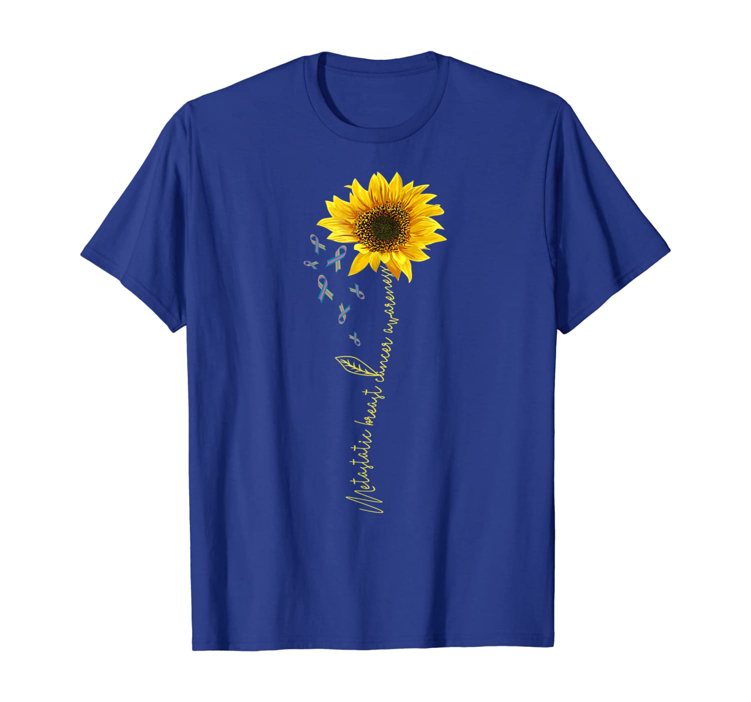 

metastatic breast cancer sunflower shirt, White;black