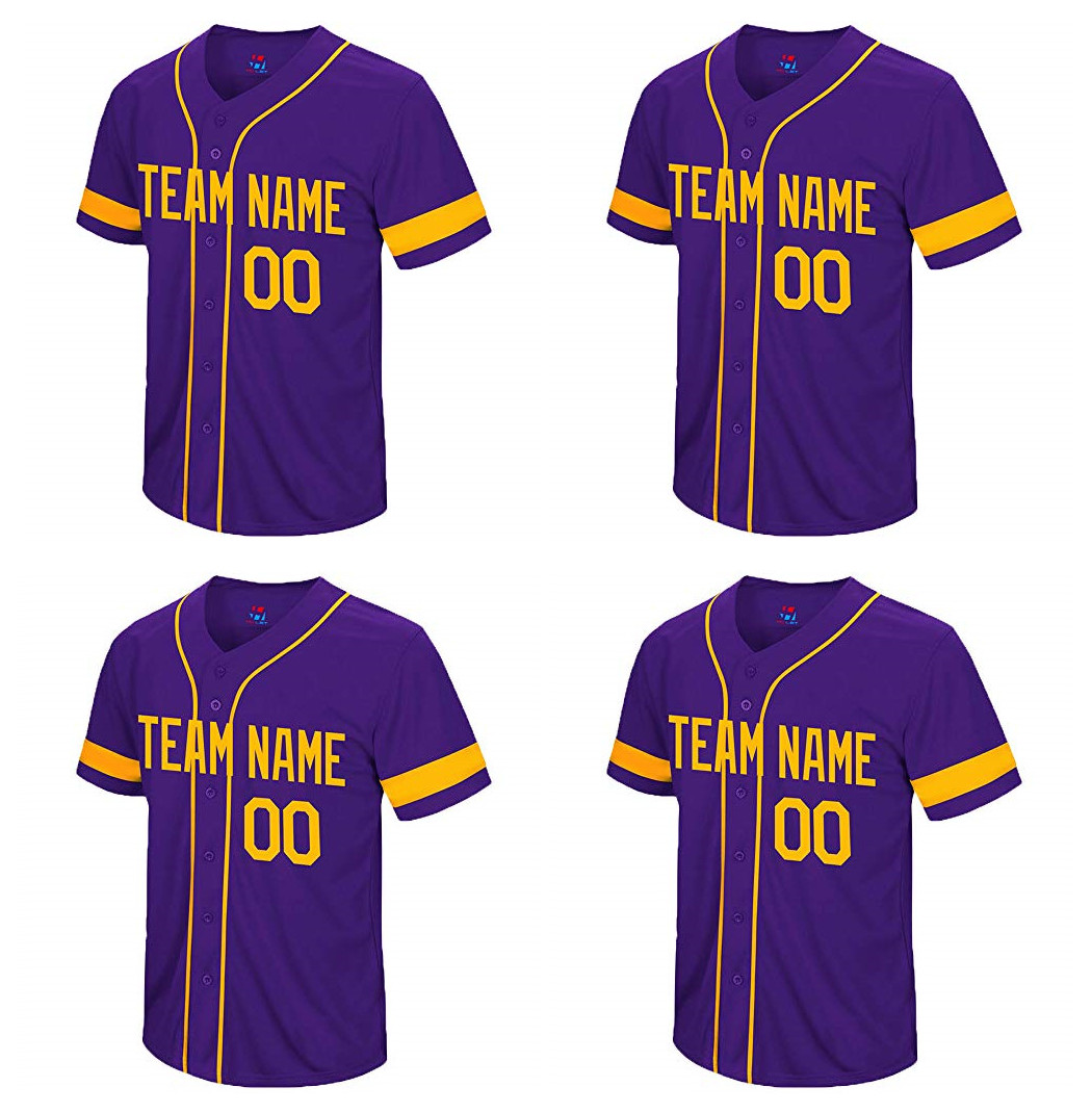 

Custom Purple Baseball Jersey 001, Men size s-4l