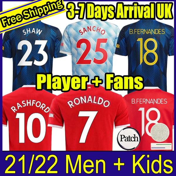 

2021-2022 RONALDO B. FERNANDES soccer jerseys Fans Player verison UNITeD CAVANI MANCHeSTer Camiseta futbol UTD VAN DE BEEK RASHFORD Men kids kits 21 22 football shirts, 21 22 away jersey