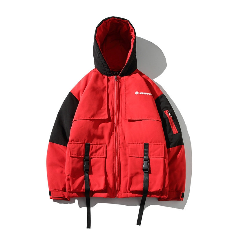 

downs Winter Vintage Casual Hooded Jacket Style Outdoor Thick Warm Waterproof Outwear Zipper Parkas Men, Black